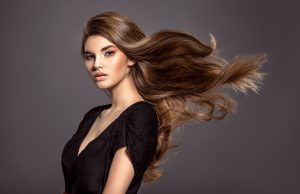 Woman with beauty long brown hair.