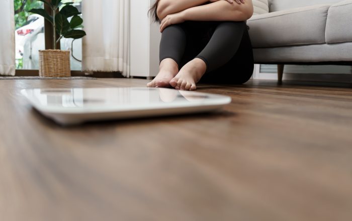 Sad woman with fat upset bored of dieting Weight loss fail  Fat