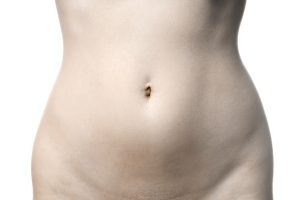 naked female stomach body part with belly button