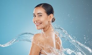 beauty woman with water splash and skincare clean 2023 11 27 05 24 21 utc